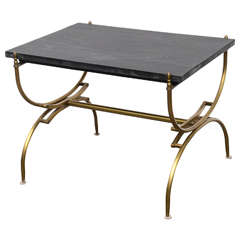 Slate Topped Brass Cocktail Table