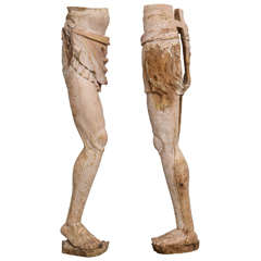 Pair of 18th Century Carved Legs of Male Figure