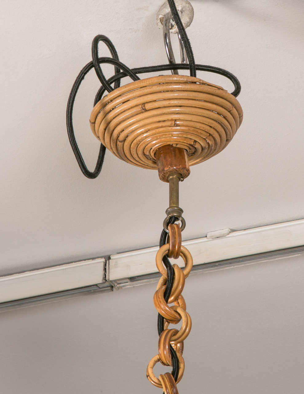 Large vintage cane chandelier at 1stDibs
