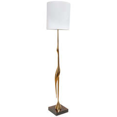 Bronze “crane” floor lamp, circa 1970, by René Broissand (1928-)