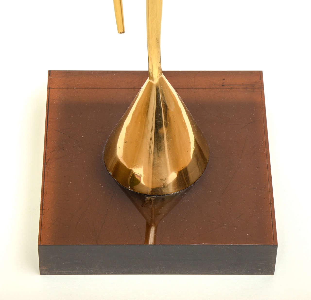 Polished Bronze ��“crane” floor lamp, circa 1970, by René Broissand (1928-)