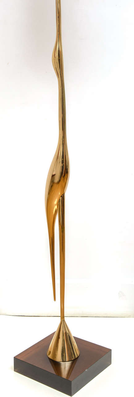Late 20th Century Bronze “crane” floor lamp, circa 1970, by René Broissand (1928-)