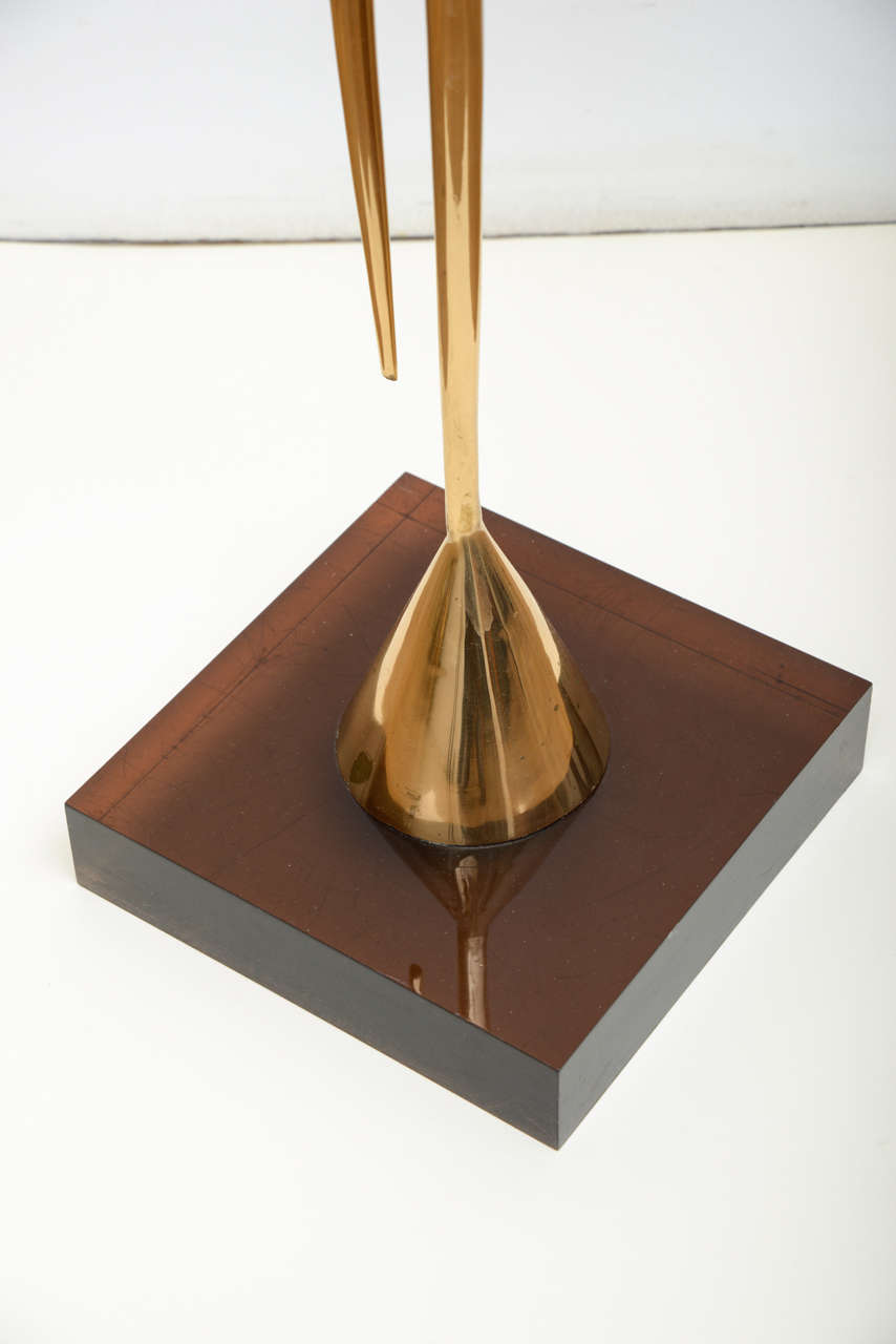 Bronze “crane” floor lamp, circa 1970, by René Broissand (1928-) 1