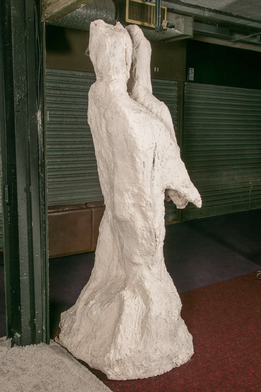 1970s Original Plaster Sculpture Depicting an 'Embracing Couple' For Sale 2