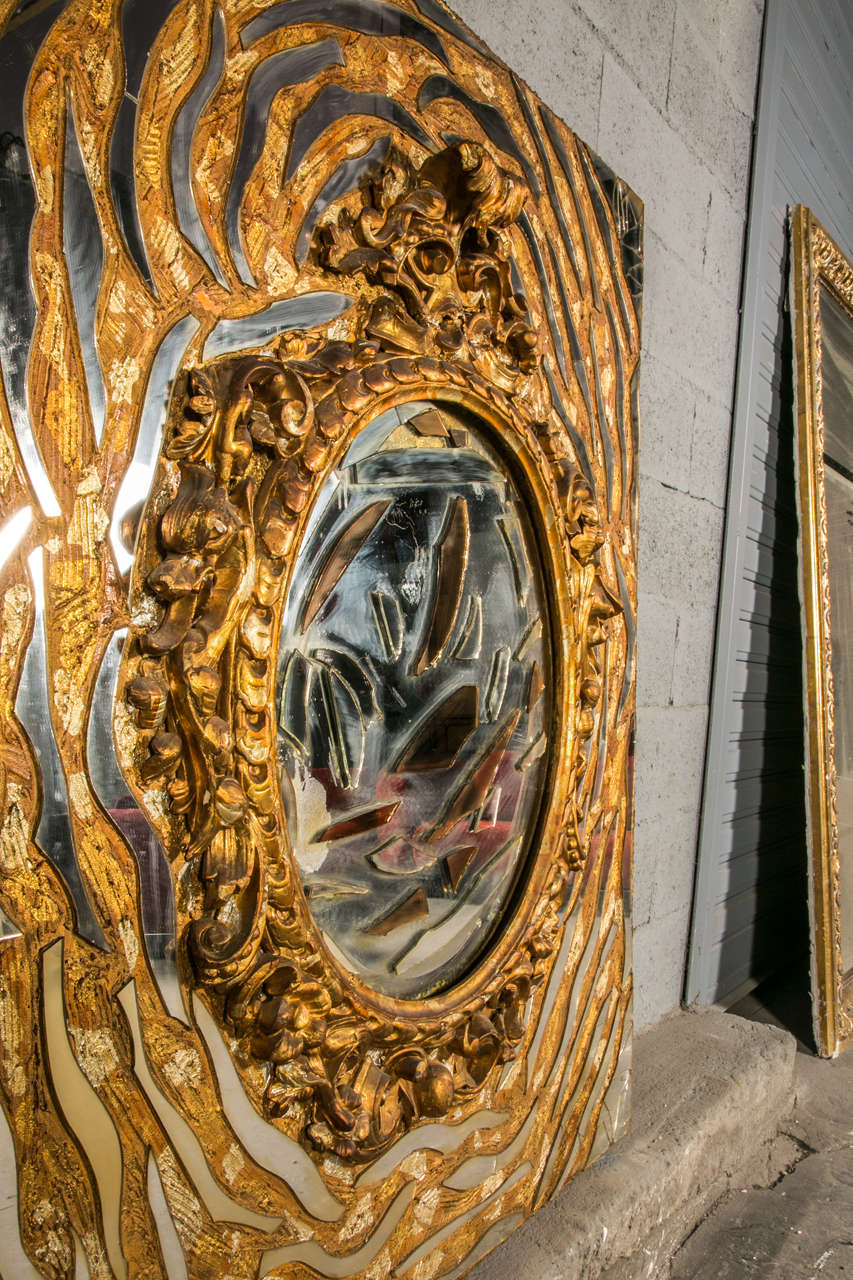 Late 20th Century Mirrors Panel, Decorative Art from the 1970s For Sale