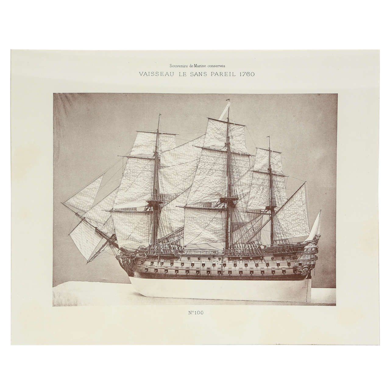 Antique ship photolithograph from the Paris Collections de Plans de Navires Bateaux Anciens, 1882. 

The Musée National de la Marine (National Navy Museum) in France has its origins with Louis XV. A collection of ship models and naval