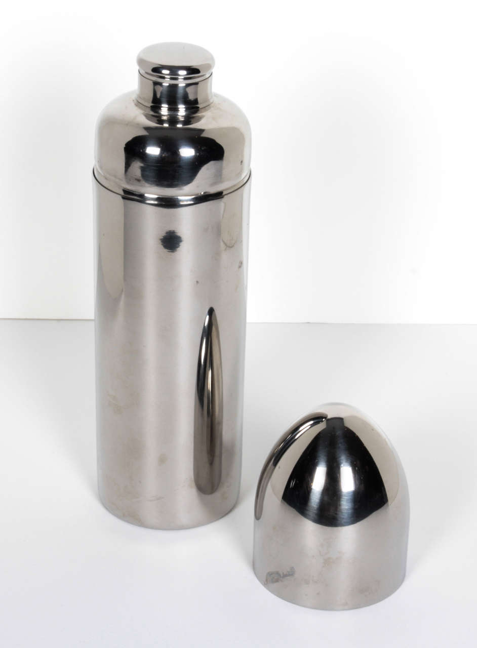 Mid-Century Modern Stainless Steel Bullet Cocktail Shaker