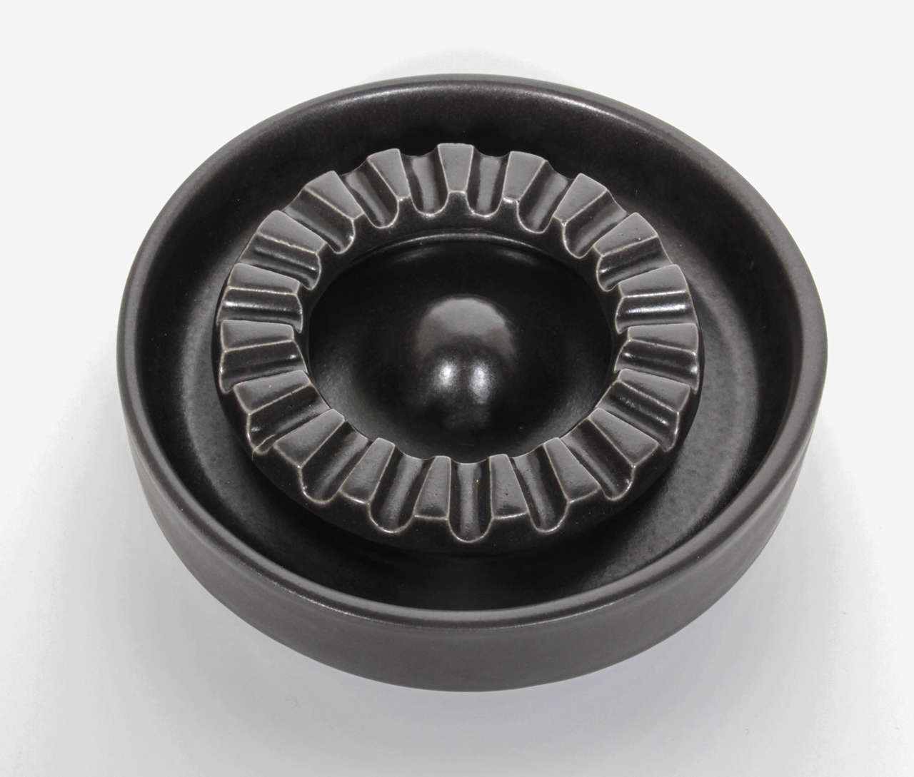 Black Ceramic Ashtray by Bennington Potters