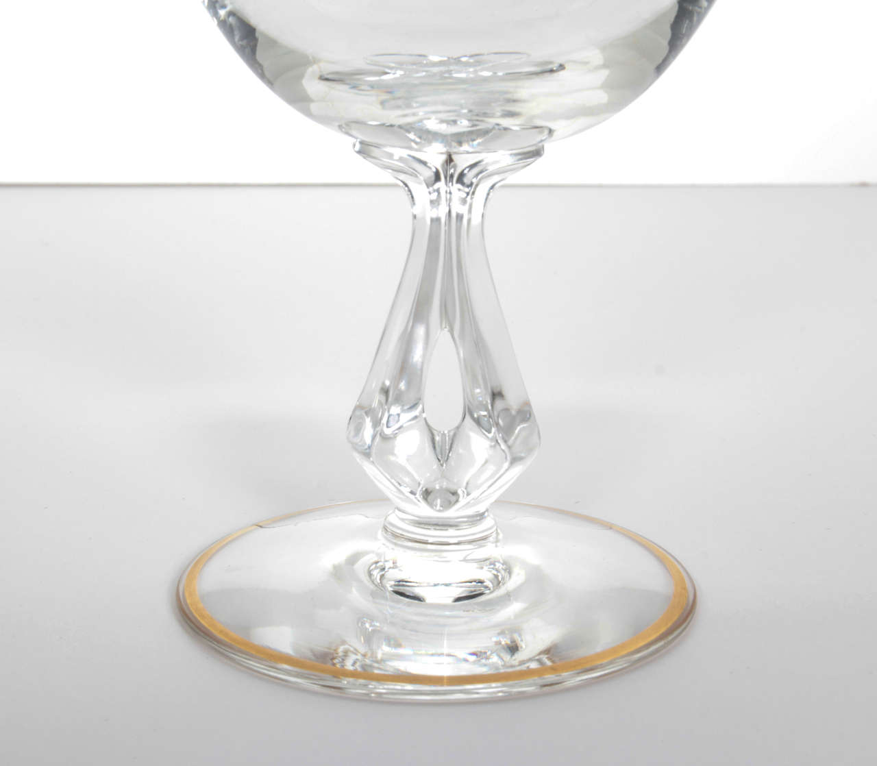 Mid-20th Century Set of Four Mid-Century Cocktail Champagne Glasses with Gold Rim