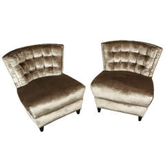 Pair of Wonderful Slipper Chairs by James Mont