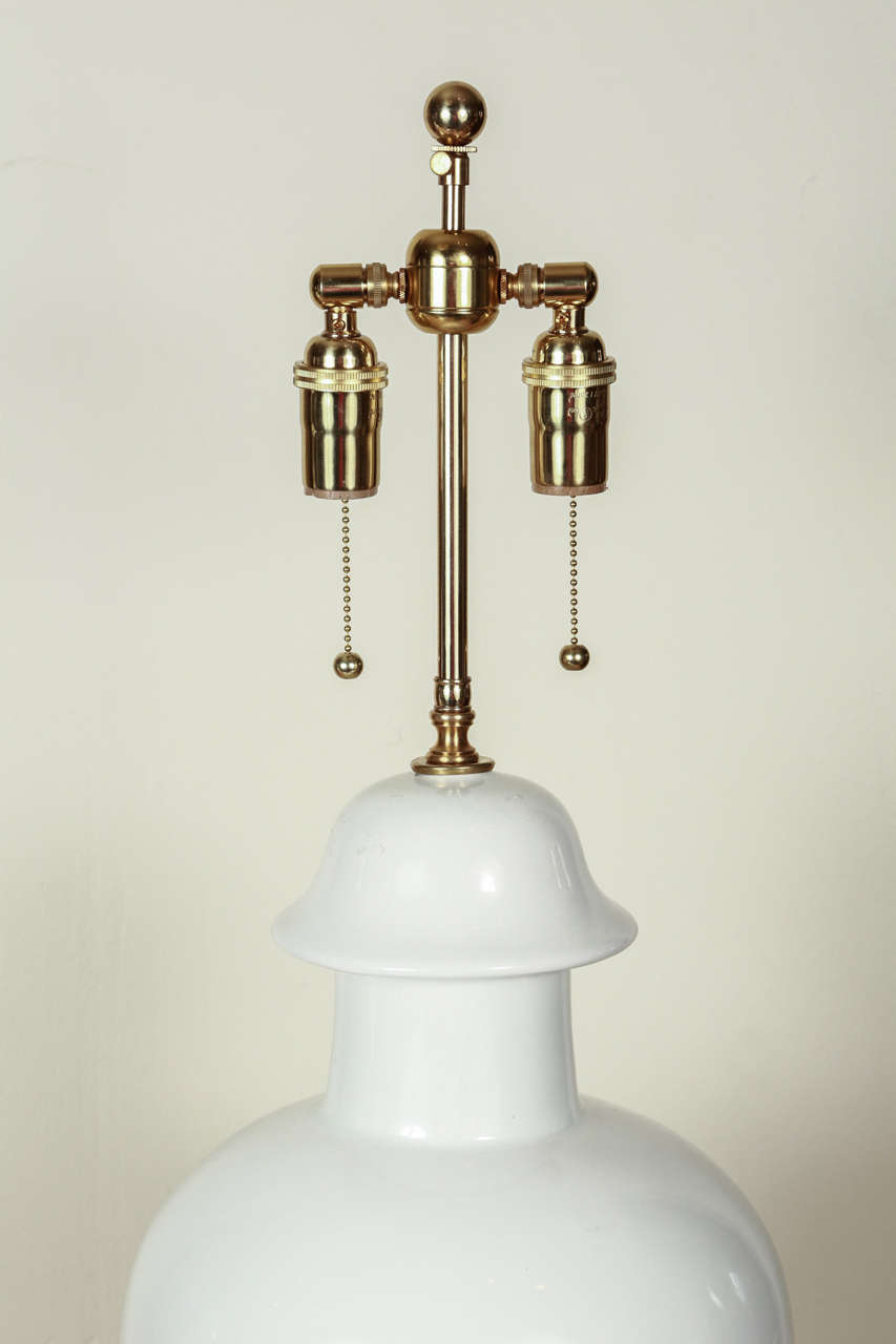American Monumental Pair of Ginger Jar Style Lamps