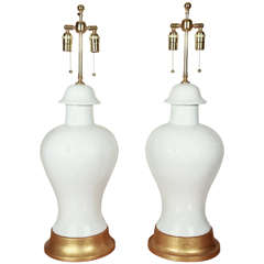 Monumental Pair of Ginger Jar Style Lamps