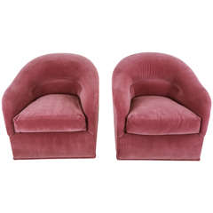 Pair of Sumptuous Club Chairs by Sally Sirkin Lewis for J. Robert Scott