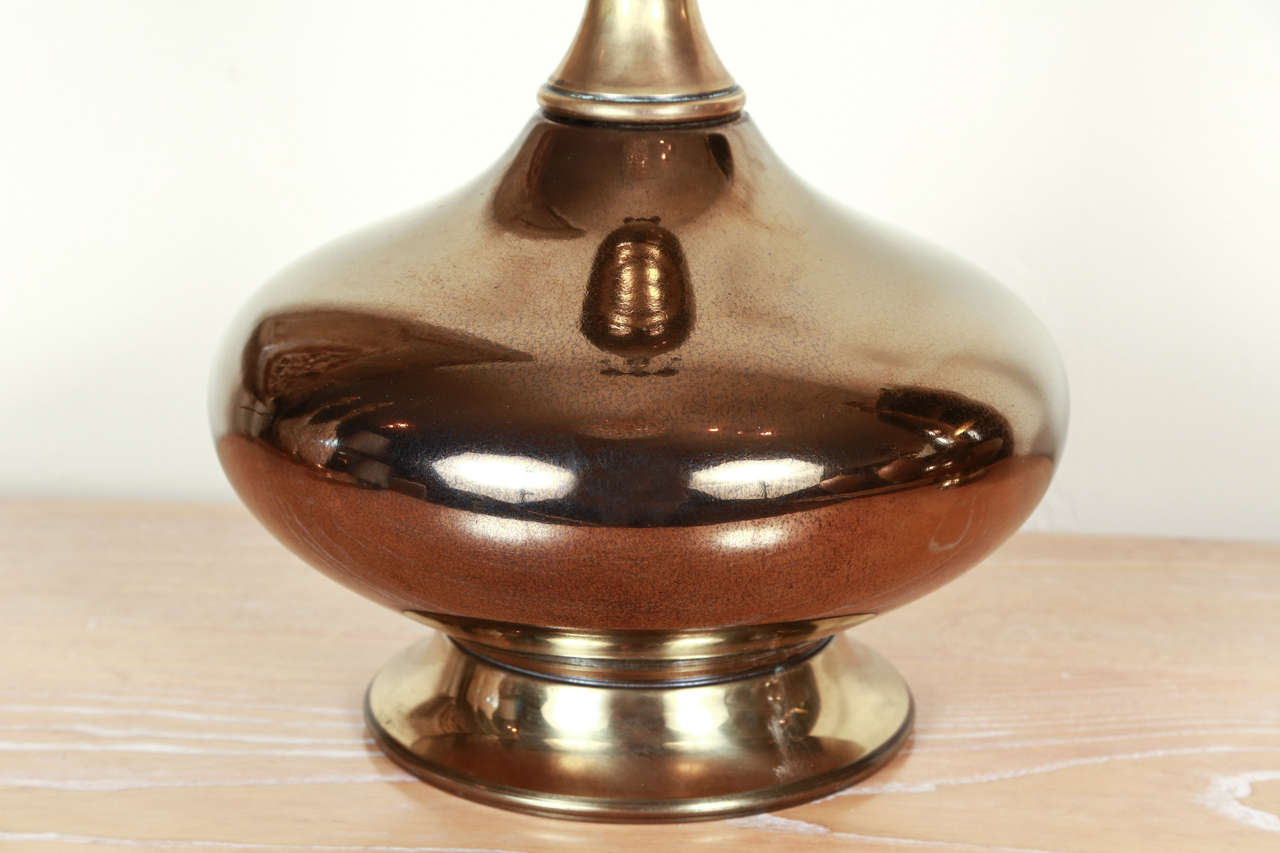 Exotic Pair of Ceramic Urn Lamps For Sale 1