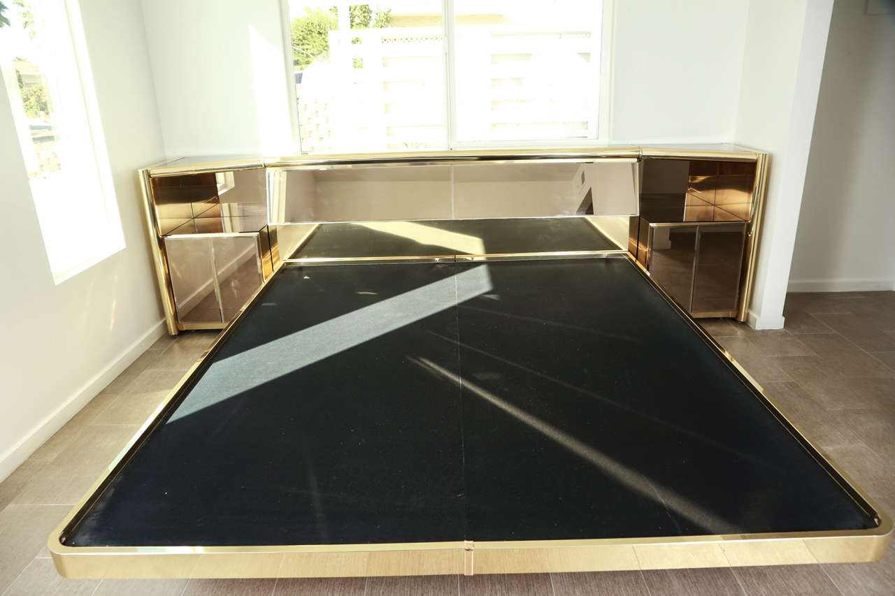 Stunning Brass and Bronze Mirrored Bed Set by Ello at 1stDibs ello