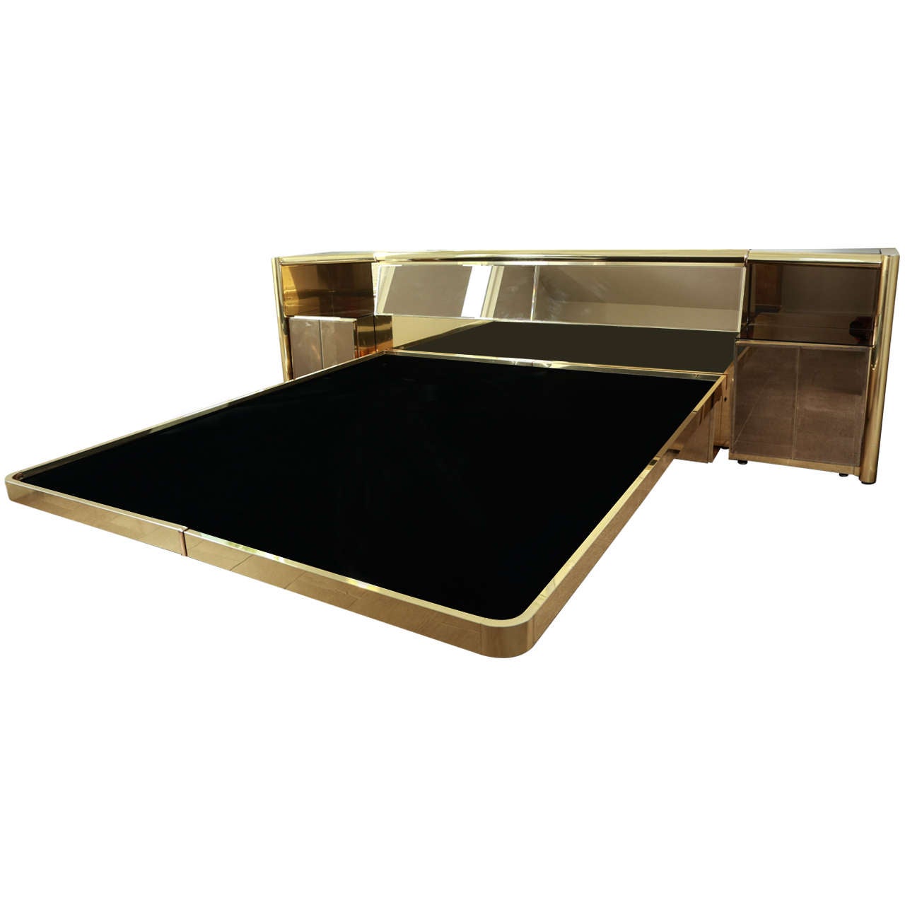 Stunning Brass and Bronze Mirrored Bed Set by Ello at 1stDibs ello