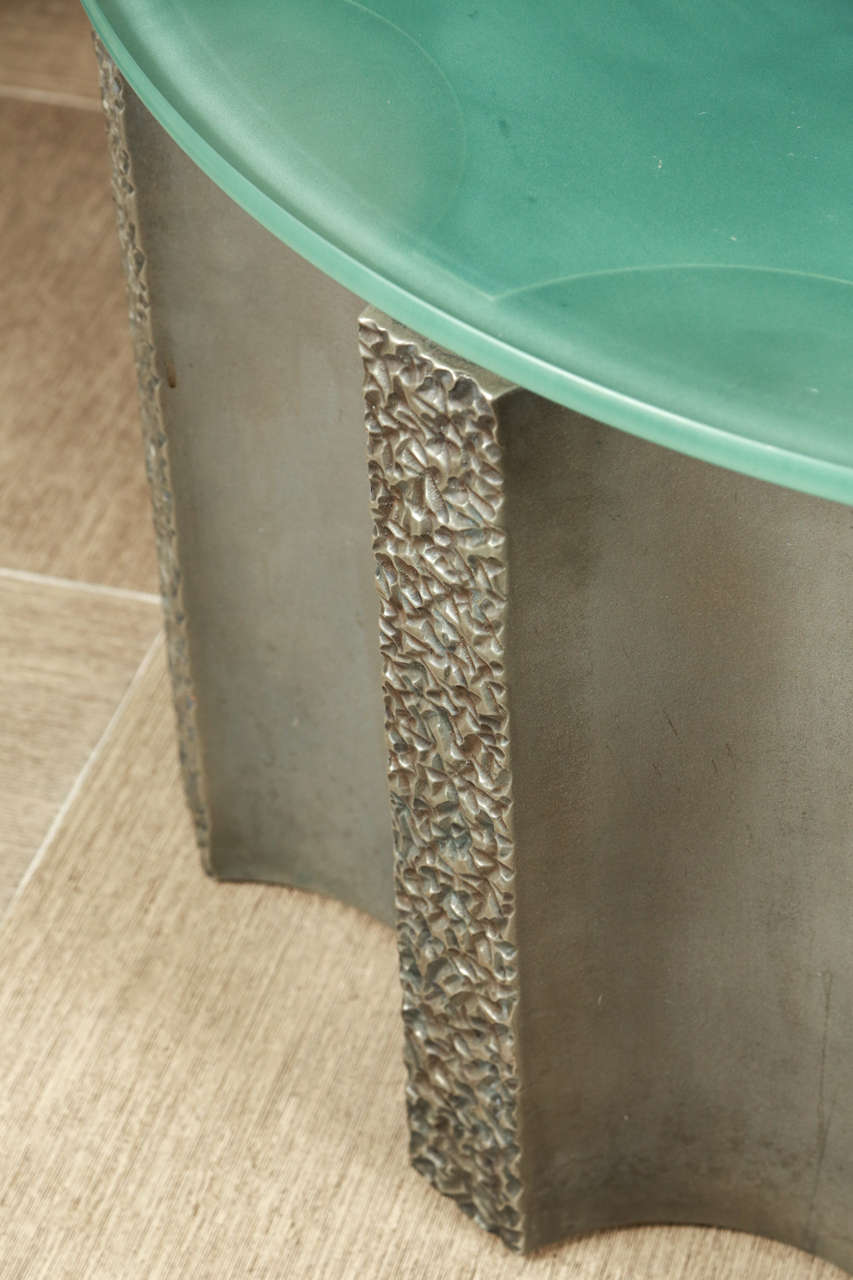 Impressive DrumShaped Fluted Coffee Table by Steve Chase For Sale at