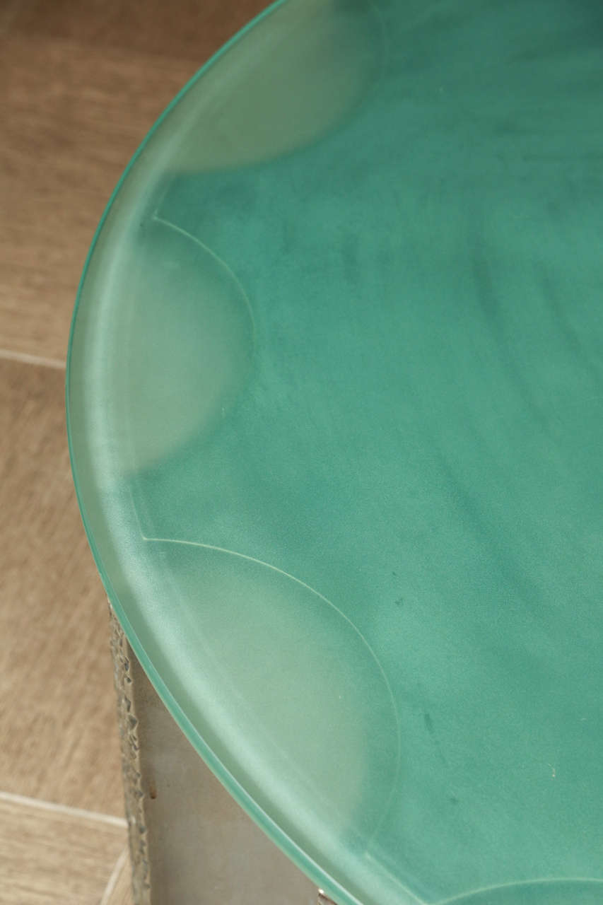 Impressive DrumShaped Fluted Coffee Table by Steve Chase For Sale at