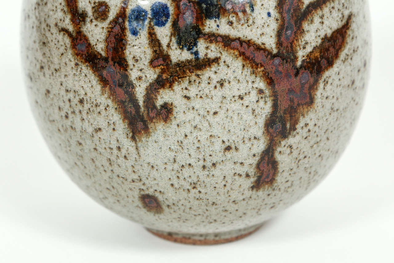 American Peter Voulkos Stoneware Bottle Exhibited in California Designed Exhibition, 1955
