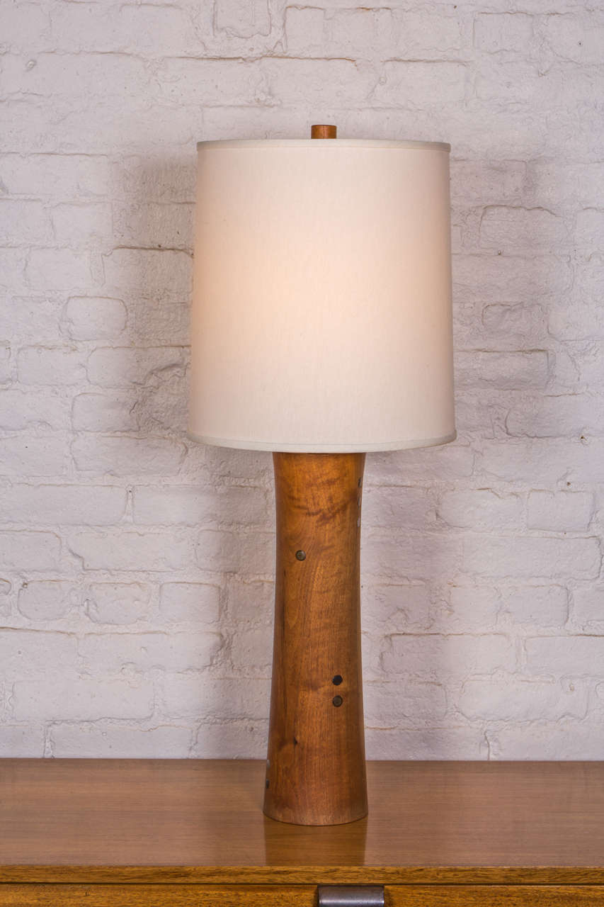 Pair of Marshall Studios Walnut and Tile Table Lamps by Gordon and Jane