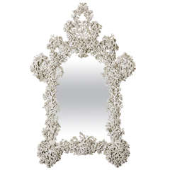 Grand miroir avec branches et feuilles d'Edouard Chevalier