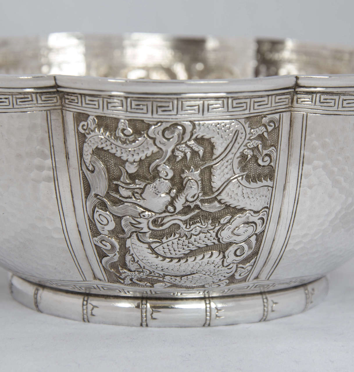 Chinese Export Pair of Chinese Silver Bowls