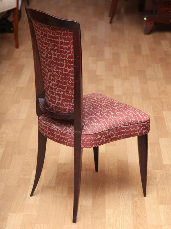 French Set of 6 Art Deco Dining Chairs For Sale