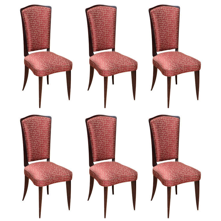 Set of 6 Art Deco Dining Chairs For Sale