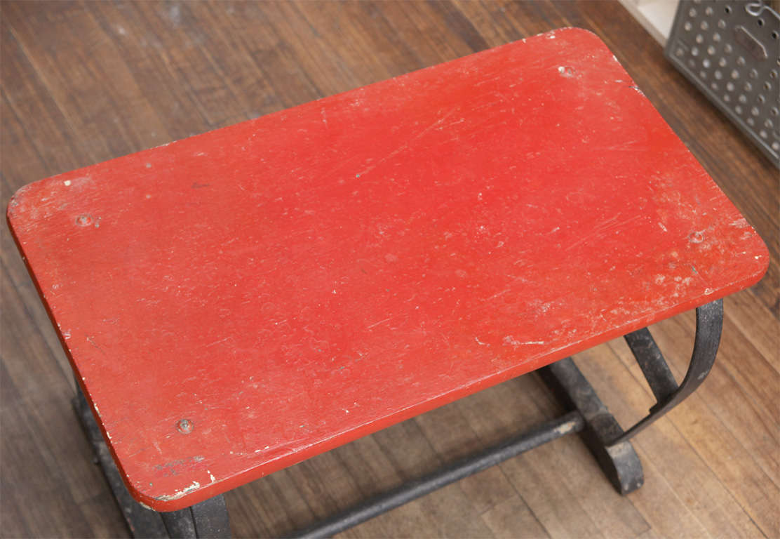 Painted Red Side Table