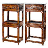 Antique Pair of Chinese Bamboo Tea Stands