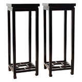 Pair of Black Lacquer Stands