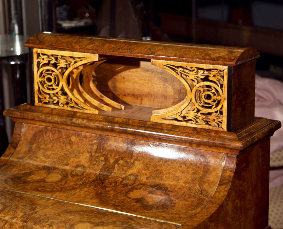 Burl  Walnut Piano  Top 19th Century  Davenport For Sale 2
