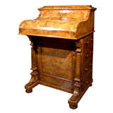 Antique Burl  Walnut Piano  Top 19th Century  Davenport