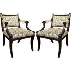 Pair  Regency  Arm  Chairs -original  Of Period