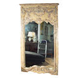 LARGE  POLYCROME  TRUMEAU  MIRROR