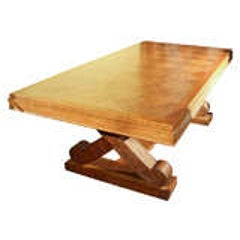 Solid Oak Trestle Style Dining Table 6