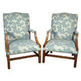 PAIR  ENGLISH  LIBRARY  CHAIRS STYLE