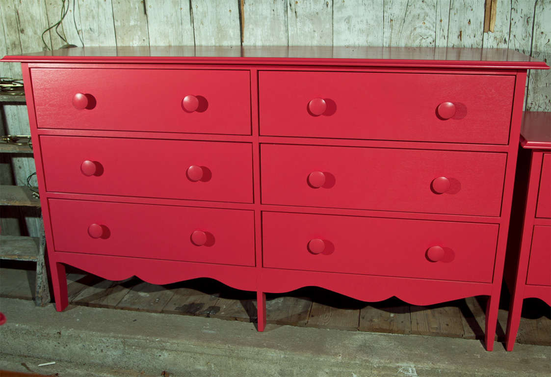 20th Century MAINE  COTTAGE  PAINTED  DRESSER  AND NIGHT  COMMODE