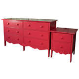 MAINE  COTTAGE  PAINTED  DRESSER  AND NIGHT  COMMODE
