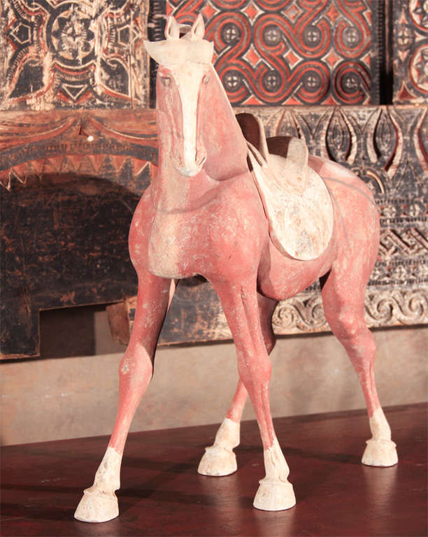 Chinese Tang Dynasty Earthenware Model of a War Horse 2