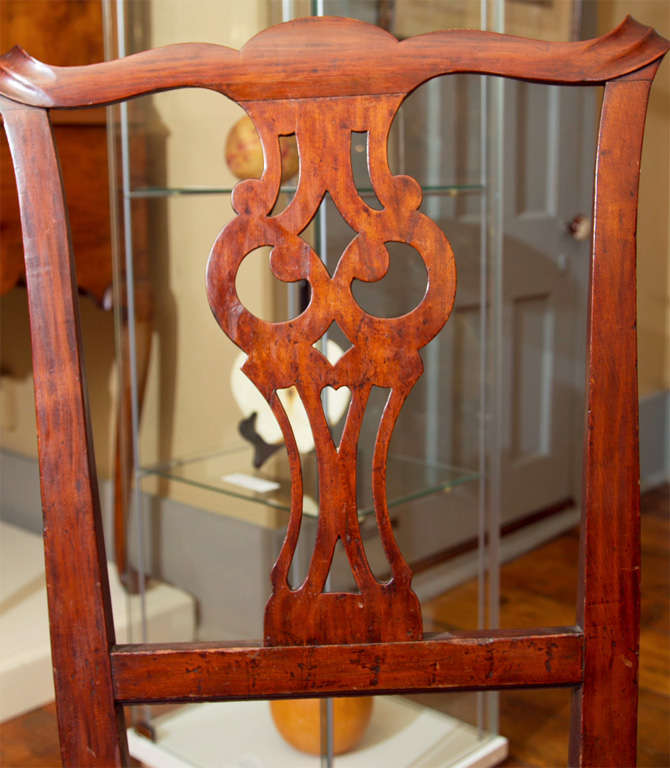 Mahogany Owl-Eyed American Chippendale Period Chair