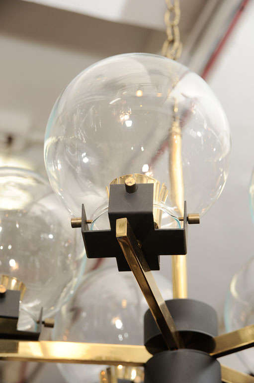 Brass Mid-Century Italian Chandelier