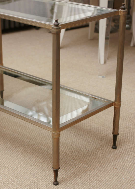 Mid-20th Century French 2-Tier metal Side Table