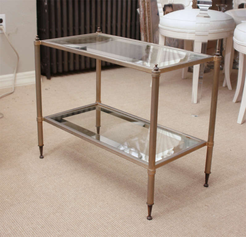 French 2-Tier metal Side Table 1