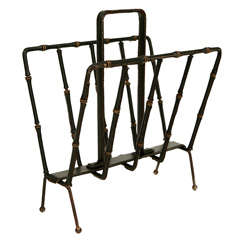 Large Jacques Adnet Magazine Rack