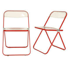 Red Plia Folding Chairs