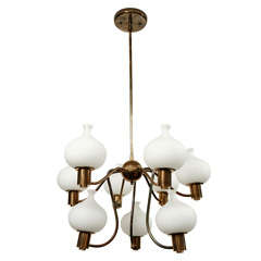 Italian Opal Glass Chandelier 7
