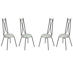 Iron Frame Dining Chair Set
