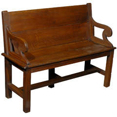 Antique French Bench with Back
