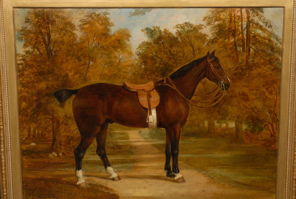19th Century English Oil Painting of Horse